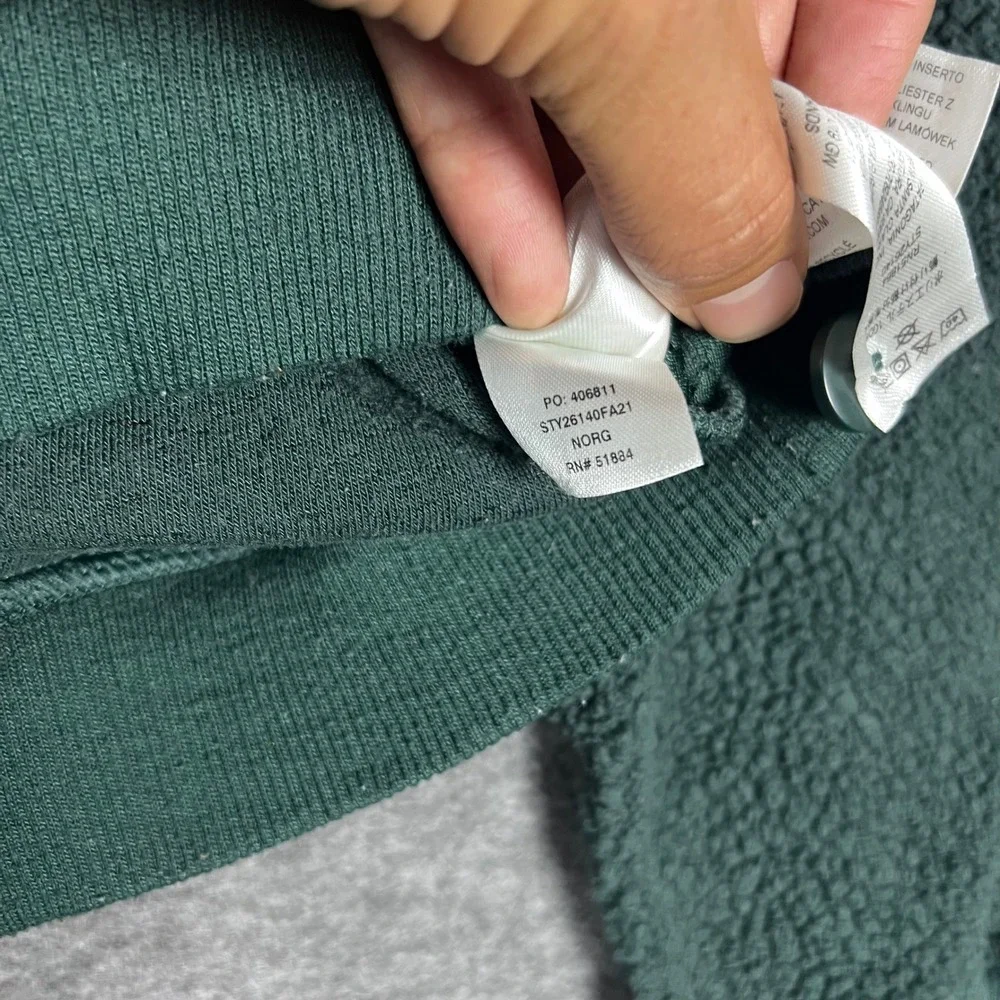 Patagonia Shearling Fleece Button Pullover Sweater Men Medium Green Henley 26140